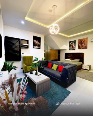 Fully Furnished & Serviced 1 Room Studio Apartment with Open Plan Kitc, Ologolo, Lekki Lagos, Ologolo, Lekki, Lagos, Self Contain (single Rooms) for Rent