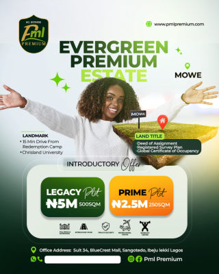 Premium Dry Land Available, Evergreen Premium Estate - Mowe, Omu, Mowe Ofada, Ogun, Residential Land for Sale
