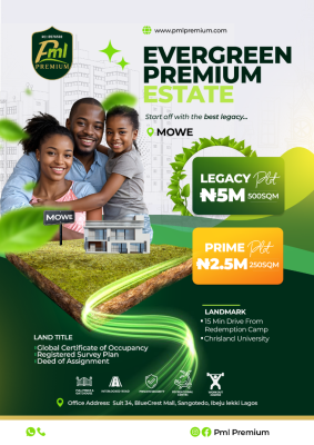 Premium Dry Land Available, Evergreen Premium Estate, Omu, Mowe Ofada, Ogun, Residential Land for Sale