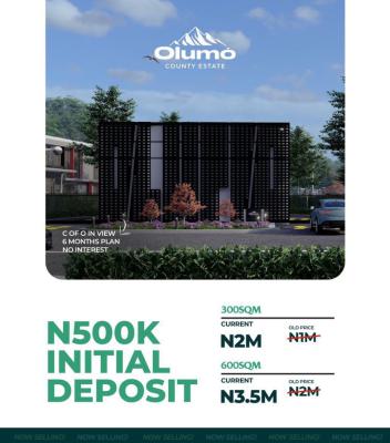 Affordable Fast Developing Location with Title C of O, Olumo County Estate, Obafemi Owode, Ogun, Residential Land for Sale