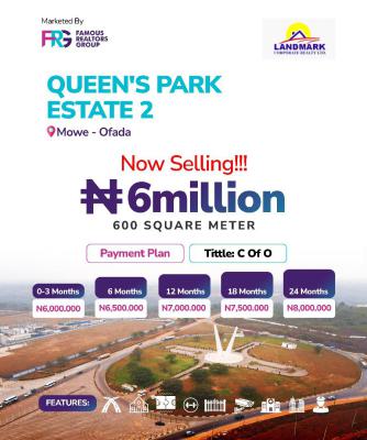 600sqm Land with C of O in a Prime Location, Ibadan Expressway Queens Park Estate Near Redemption Camp, Mowe Ofada, Ogun, Mixed-use Land for Sale