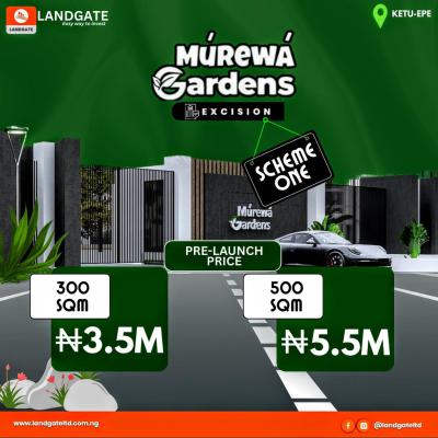 Affordable Excision Land  in Ketu-epe -- Murewa Gardens Scheme One, Facing Ketu-itoikin Ikorodu Road, Epe, Lagos, Residential Land for Sale