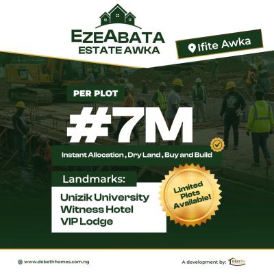 Ezeabata, Ezeabata Estate, Awka, Anambra, Residential Land for Sale