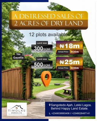 12 Plot Distressed Available, Behind Happy Land Estate, Olokonla Shangotedo Ajah Lekki Lagos, Lekki Phase 2, Lekki, Lagos, Residential Land for Sale