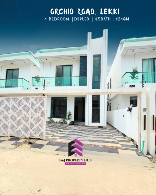 Well Built & Spacious 4 Bedroom Fully Detached Duplex with Bq, Orchid Road, Lekki, Lagos, Detached Duplex for Sale