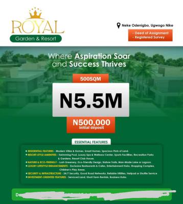 Buy and Build Estate Land with Registered Survey Title, Ogwogo Neke Top Notch Premium Luxury Estate, Enugu, Enugu, Residential Land for Sale