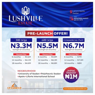Lushville Estate - C of O Land Strategically Located, Lushville Estate, Lamini-apete, Ibadan, Oyo, Mixed-use Land for Sale