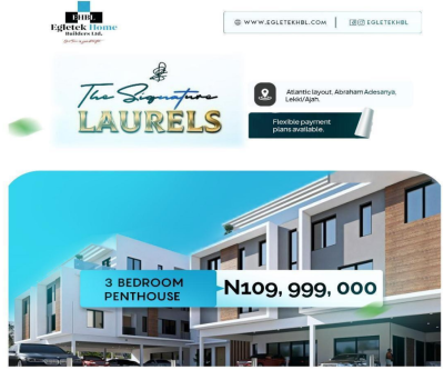 The Signature Laurel, Atlantic Layout Estate, Abraham Adesanya Lekki, Ajah, Lagos, House for Sale