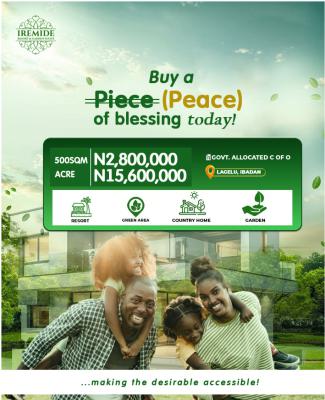 Iremide Resort and Garden Ibadan, Lagelu Ibadan, Ibadan, Oyo, Residential Land for Sale