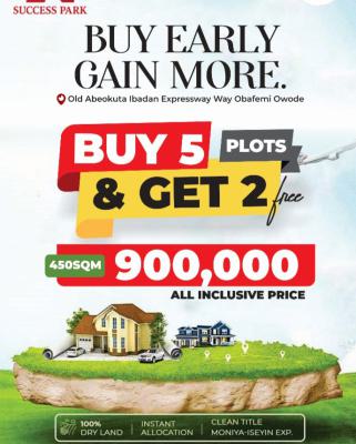 Buy 5plots Outrightly and Get One Free, Success Park Located 1hour Drive From Epe Tollgate Roundabout Owode, Ijebu East, Ogun, Mixed-use Land for Sale