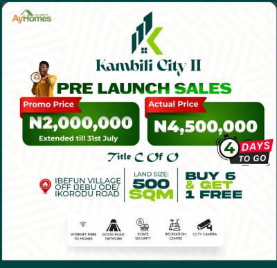 C of O Land, Buy 5 Get 1 Freeeee, Kambili City Ii, Ibefun Village, Off Ijebu Ode / Ikorodu Road, Ijebu Ode, Ogun, Residential Land for Sale