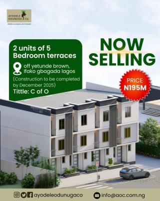 2 Units of 5 Bedroom Terrace, Off Yetunde Brown Street, Ifako, Gbagada, Lagos, Terraced Duplex for Sale