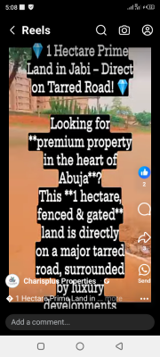 1 Hectare Prime Land in Jabi -- Direct on Tarred Road!, By Scc Construction Company, Jabi, Abuja, Mixed-use Land for Sale