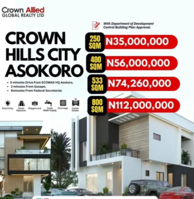 Crown Hills City, Asokoro Extension, Asokoro District, Abuja, Residential Land for Sale