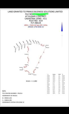1.5 Hectares  of Land in a Serene Location, Guzape District, Abuja, Mixed-use Land for Sale