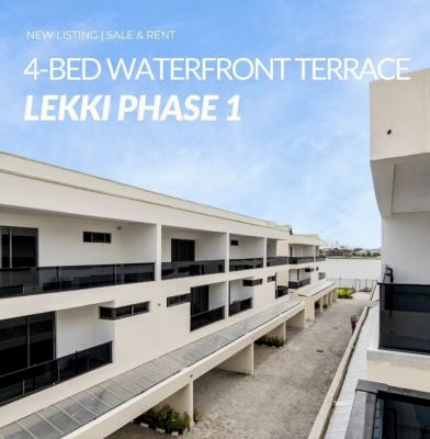 a Well-serviced Waterfront 4-bedroom Terrace with a Room Bq, Lekki Phase 1, Lekki, Lagos, Terraced Duplex for Rent