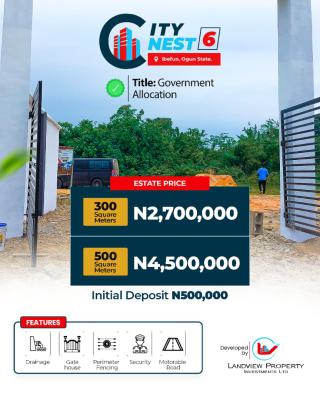 Land with Government Allocation Selling Fast, City Nest Phase 6, Ibefun, Ijebu East, Ogun, Residential Land for Sale