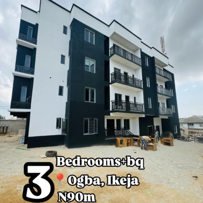 Built 3 Bedroom Apartment with Bq in a Mini Estate.  3 Bedroom Plus Bq, Ogba, Ikeja, Lagos, Flat / Apartment for Sale