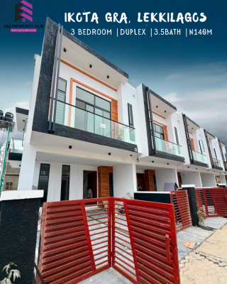 Newly Built 3 Bedroom Terrace Duplex, Inside Ikota Gra Lekki Lagos, Ikota, Lekki, Lagos, Terraced Duplex for Sale