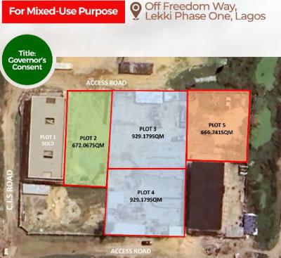 Over 3,000m2 Dry Land, Subdivided Into Plots with Governors Consent, Off Freedom Way, Lekki Phase 1, Lekki, Lagos, Mixed-use Land for Sale