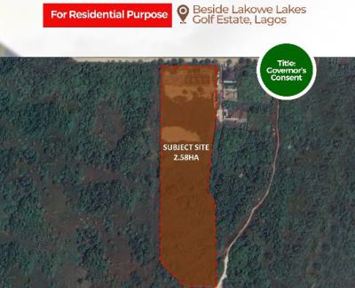 2.58 Hectares Dry Land Beside Lakowe Lakes Golf Estate + Govs Consent, Beside Lakowe Lakes Golf Estate, Lakowe, Ibeju Lekki, Lagos, Residential Land for Sale