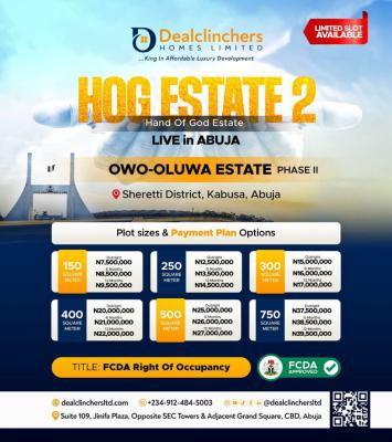 Hog Estate, Sheretti District, Kabusa, Abuja, Residential Land for Sale