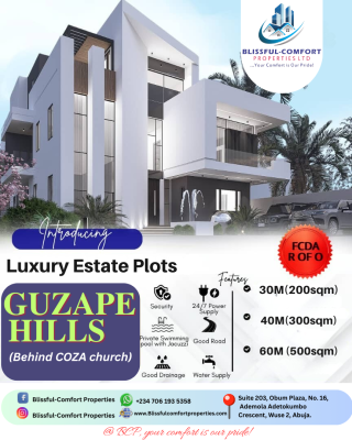 Guzape Hills Estate, Close to Cityscape and Coza Church., Guzape District, Abuja, Residential Land for Sale