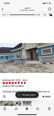 Tastefuly Built Fully Detached 3bed Bungalow with Bq, Gbetu ,awoyaya,ibeju ,lekki ,lagos ,nigeria, Awoyaya, Ibeju Lekki, Lagos, Detached Bungalow for Sale