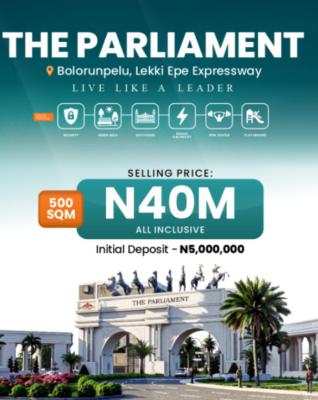 C of O Estate Land with Helipad, The Parliament, Bolorunpelu, Ibeju Lekki, Lagos, Residential Land for Sale