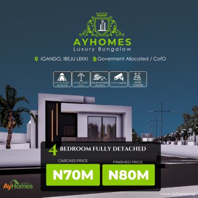 4 Bedrooms Fully Detached Bungalows, Ay Luxury Bungalow, Igando, Ibeju Lekki, Lagos, Detached Bungalow for Sale
