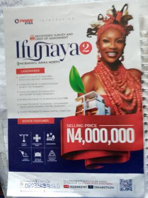 Key Investment Window  Real Estate, 15 Minutes Drive to Awka Town, Ifunanya Estate Phase 2, Mgbakwu Town, Awka, Anambra, Land for Sale