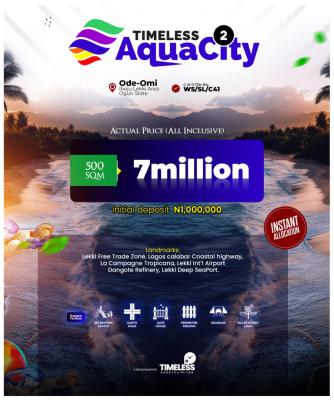 Breach Front Property, Coastal Road, Paradise Beach Front in Ode- Mi, Ibeju Lekki, Lagos, Residential Land for Sale