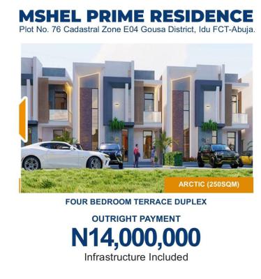 4 Bedroom Terrace Duplex, Mshel Homes, Idu Industrial, Abuja, Terraced Duplex for Sale