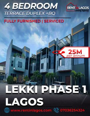 Luxury Furnished 4 Bedroom Duplex, Lekki Phase 1, Lekki, Lagos, House for Rent