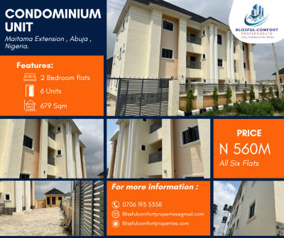 6 Units of 2-bedroom Block of Flats, Writers Village, Just After Hillview Estate By Mpape Junction, Maitama 2, Maitama District, Abuja, Block of Flats for Sale