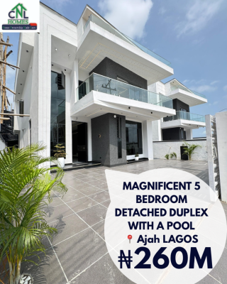 Magnificent 5 Bedroom Fully Detached Duplex with Swimming Pool, Ajah Lagos, Ajah, Lagos, Detached Duplex for Sale