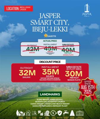 Jasper Gardenia Estate, Ibeju-lekki Lagos ,close to Dangote Jetty, Ibeju Lekki, Lagos, Mixed-use Land for Sale