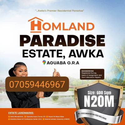 Plots of Luxury Land, Aguaba Gra, Awka, Anambra, Mixed-use Land for Sale