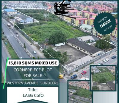 15,810sqm Land at Along Western Avenue Road, Along Western Avenue Road, Surulere, Lagos, Commercial Land for Sale