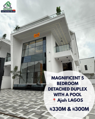 Magnificent 5 Bedroom Fully Detached Duplex with Pool, Ajah Lagos, Ajah, Lagos, Detached Duplex for Sale