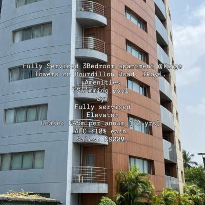 Fully Serviced 3bedroom Apartment @tango Towers on Bourdillon Road, L, on Buordillon Road, Old Ikoyi, Ikoyi, Lagos, Flat / Apartment for Rent