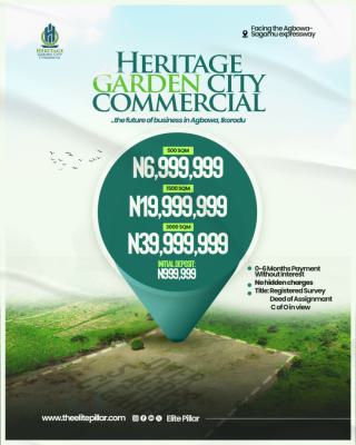 Luxury and Limited Plots Available in a Secured Estate, Heritage Garden City Commercial in Agbowa Ikorodu. Lagos, Agbowa, Ikorodu, Lagos, Mixed-use Land for Sale