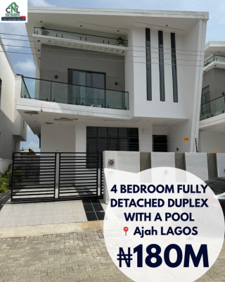 4 Bedroom Fully Detached Duplex with a Pool, Ajah Lagos, Ajah, Lagos, Detached Duplex for Sale