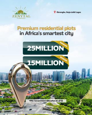 Government Allocated and C of O Estate Land, Zenytal Gardens, Eleranigbe, Ibeju Lekki, Lagos, Residential Land for Sale