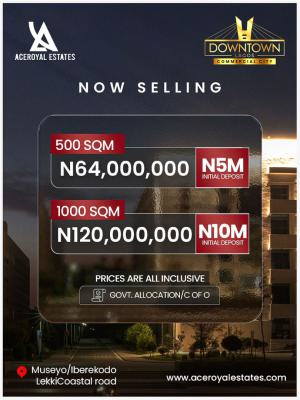 Directly Facing The Coastal Expressway, Downtown Lagos Commercial City, Museyo, Iberekodo, Ibeju Lekki, Lagos, Commercial Land for Sale