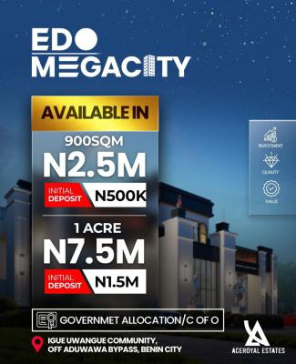 Government Allocated and C of O Land, Edo Megacity,igue Uwangue Community Off Aduwawa, By Bypass, Benin, Oredo, Edo, Residential Land for Sale