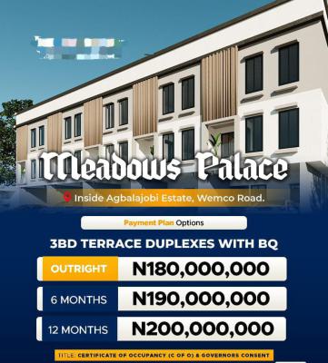 Luxury 3 Bedroom Terrace Duplex with Bq, Ogba, Ikeja, Lagos, Terraced Duplex for Sale
