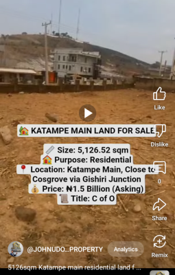 5,126sqm. Katampe Main Land, Close to Cosgrove Via Gishiri Junction, Katampe (main), Katampe, Abuja, Residential Land for Sale