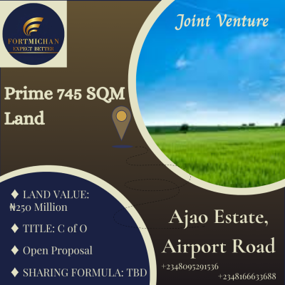 Prime 745 Sqm Land, Ajao Estate, Airport Road, Ikeja, Lagos, Land Joint Venture