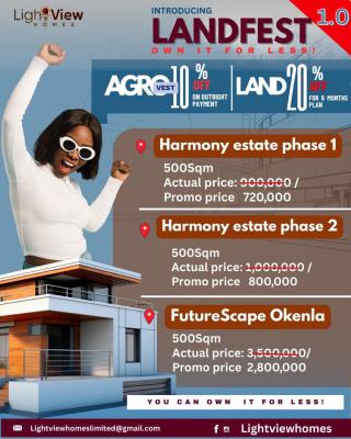 Landfest 1.0 Own It for Less, Harmony Estate, Owode, Obafemi Owode, Ogun, Mixed-use Land for Sale